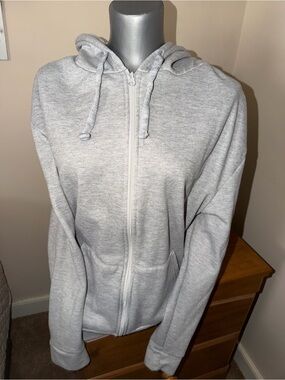 Zip Up Gray Hoodie XL